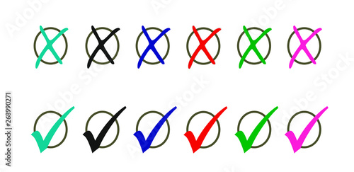 bunte Abstimmung mit Ankreuzen oder Abhaken