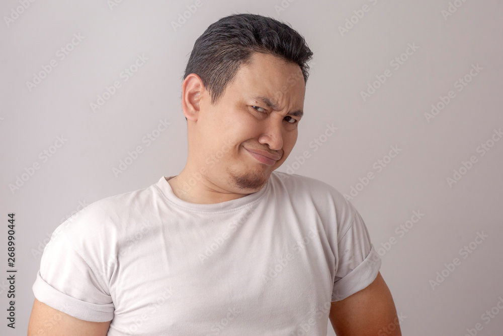 Man Shows Disgusted or Displeased Expression Man Shows Disgusted or Displeased Expression