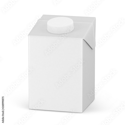 500ml. Cardboard package mockup set of juice or milk boxes isolated on white. 3D render