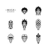 Mask - vector icons on white background.