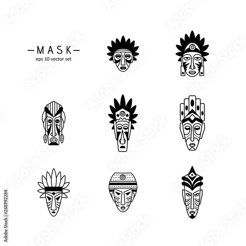 Mask - vector icons on white background.