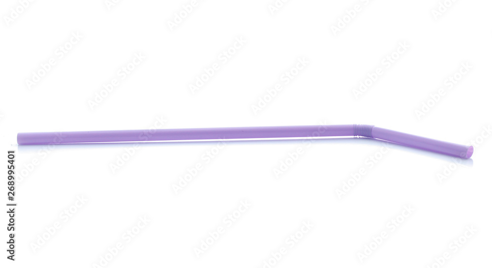 colorful plastic drinking straws isolated over the white background