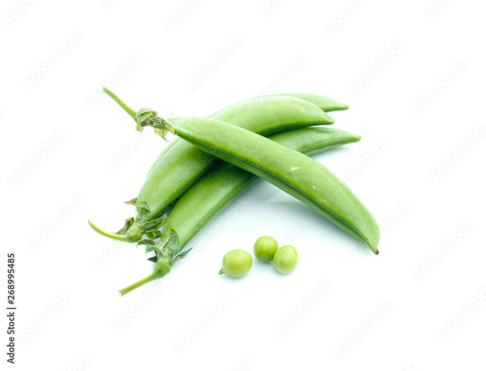 Fresh peas isolated on white background Fresh peas isolated on white background