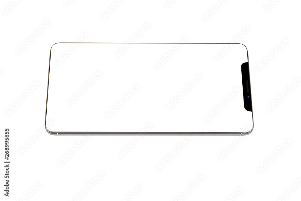 Isolated Black Full Display Smartphone Isolated Black Full Display Smartphone