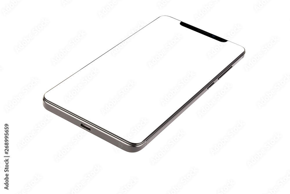 Isolated Black Full Display Smartphone Isolated Black Full Display Smartphone