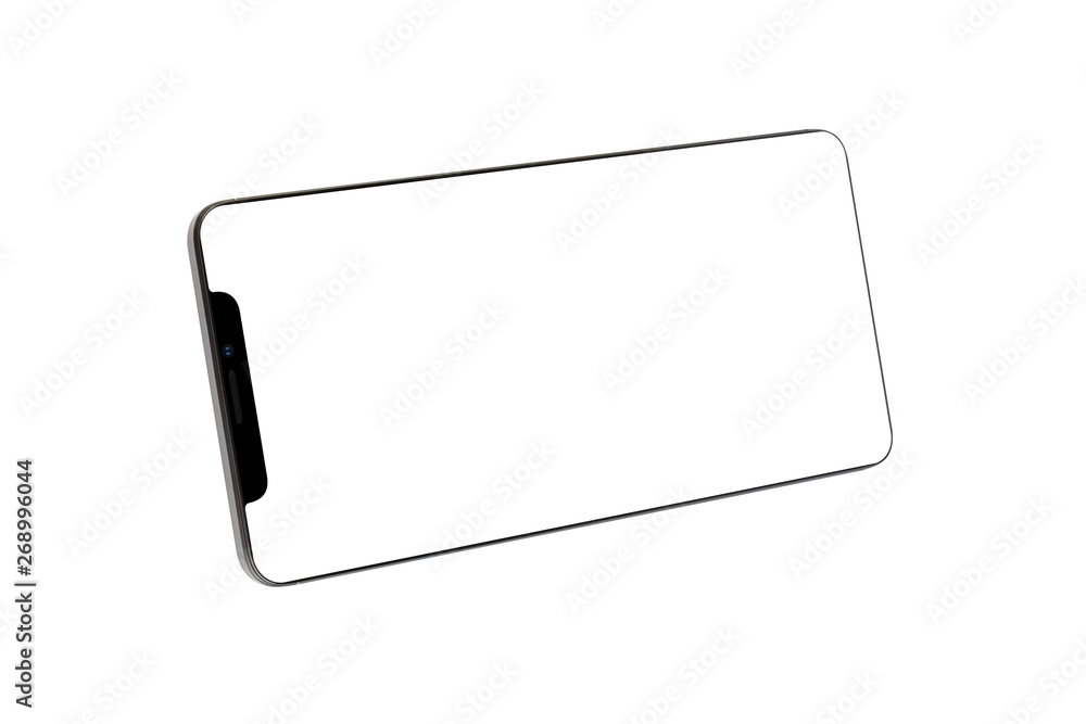 Isolated Black Full Display Smartphone Isolated Black Full Display Smartphone