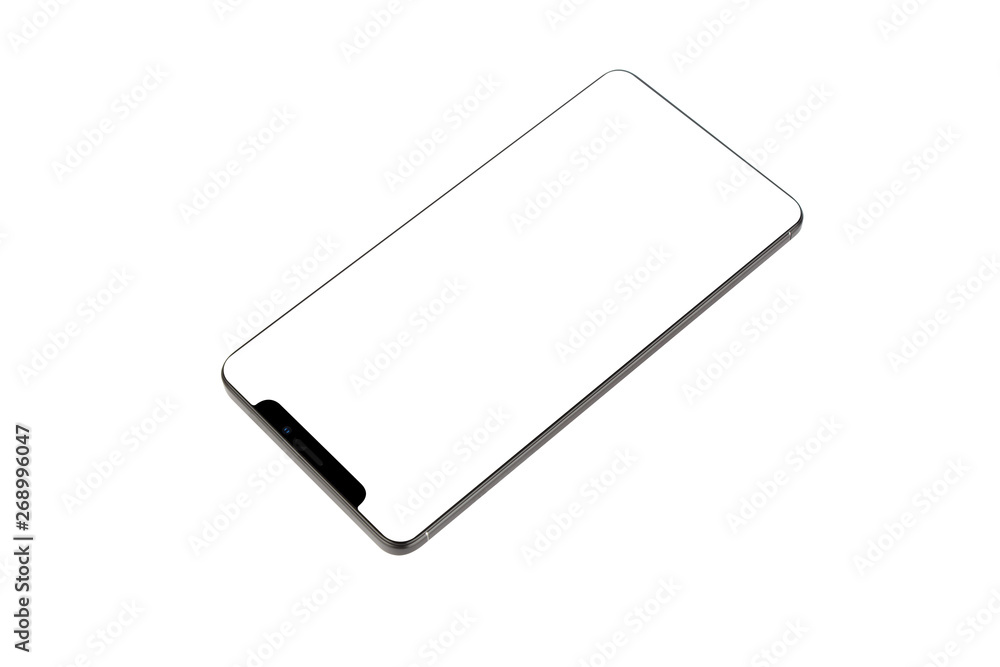 Isolated Black Full Display Smartphone Isolated Black Full Display Smartphone
