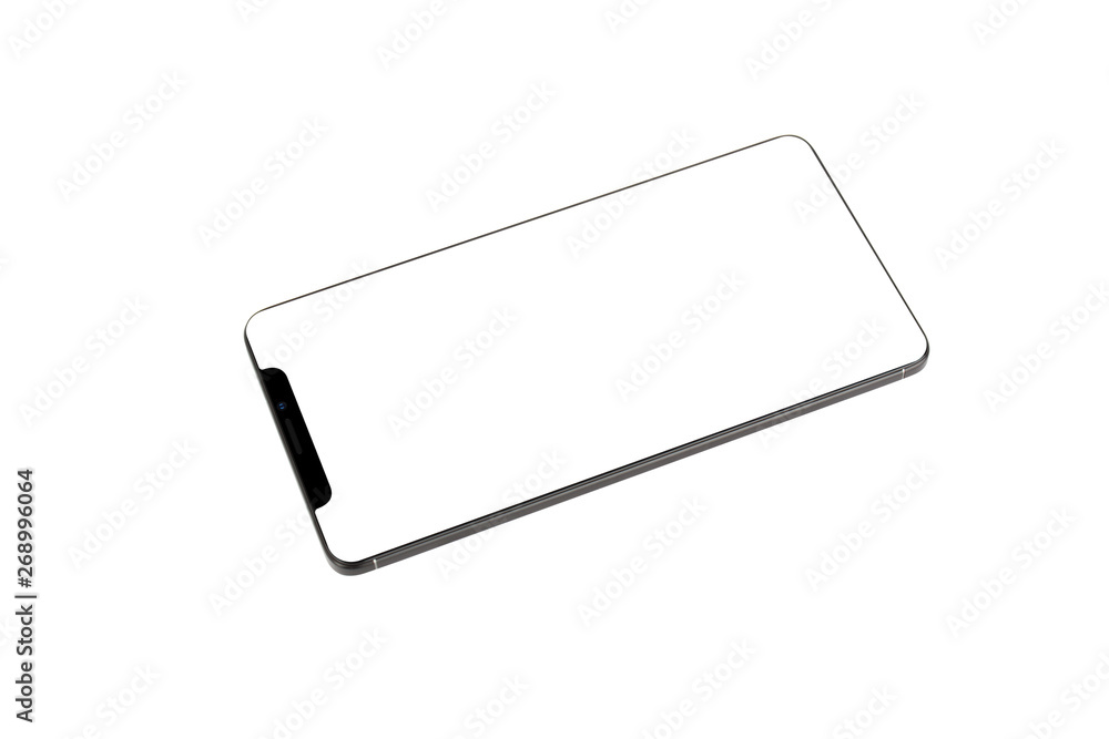 Isolated Black Full Display Smartphone Isolated Black Full Display Smartphone
