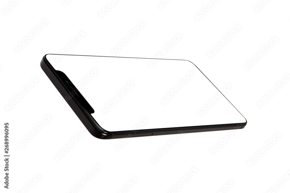 Isolated Black Full Display Smartphone Isolated Black Full Display Smartphone