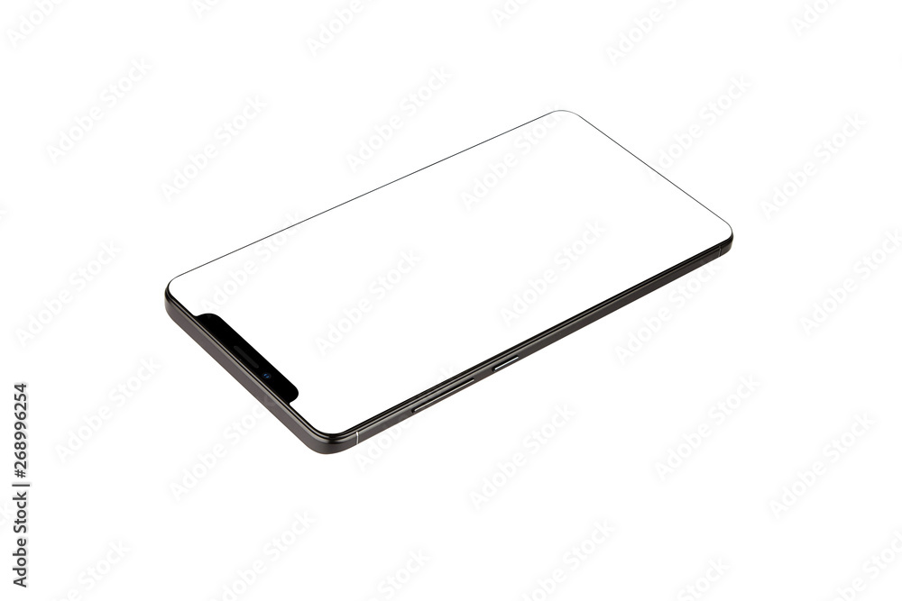 Isolated Black Full Display Smartphone Isolated Black Full Display Smartphone