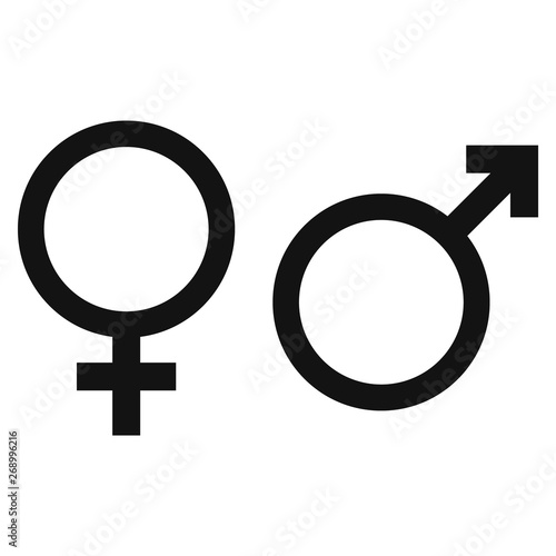 Gender Male and Female vector Icon in trendy flat style isolated