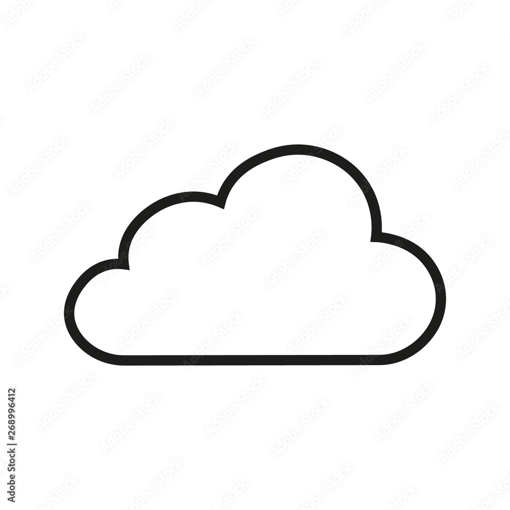 Cloud icon vector. Line sky symbol. Trendy flat weather outline ui sign design. Thin linear graphic pictogram for web site, mobile application. Logo illustration. Eps10. Cloud icon vector. Line sky symbol. Trendy flat weather outline ui sign design. Thin linear graphic pictogram for web site, mobile application. Logo illustration. Eps10.