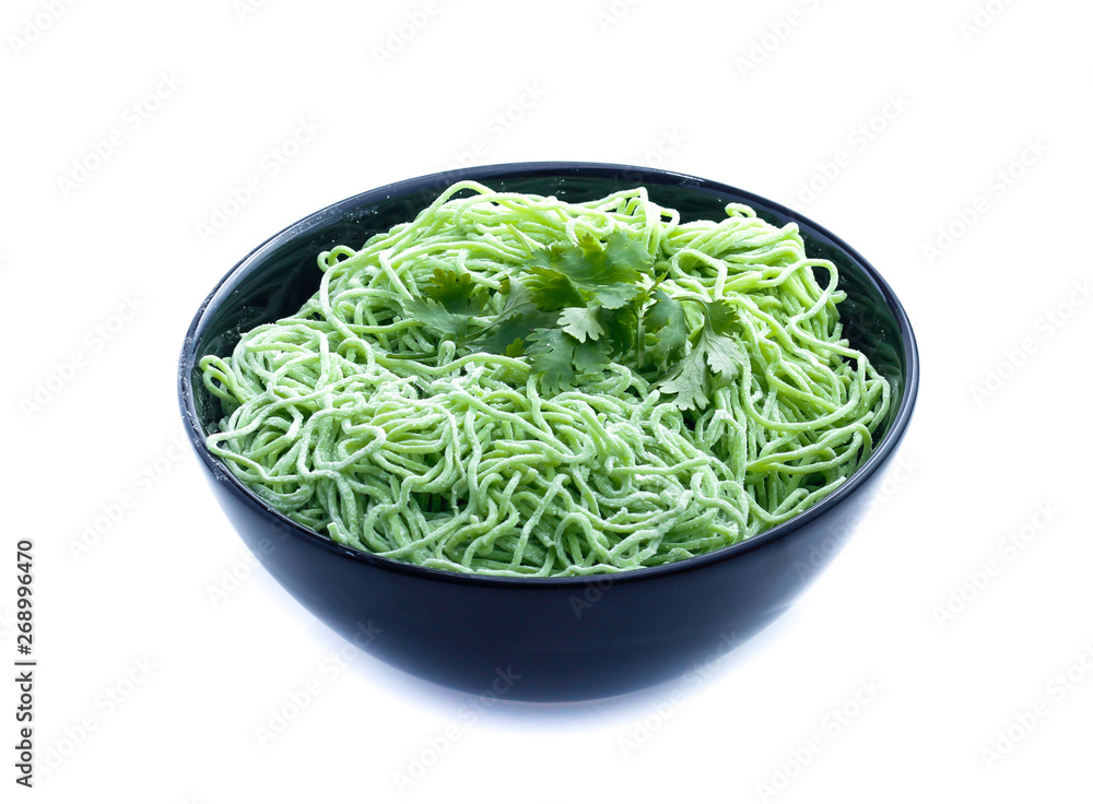 green noodle isolated on white