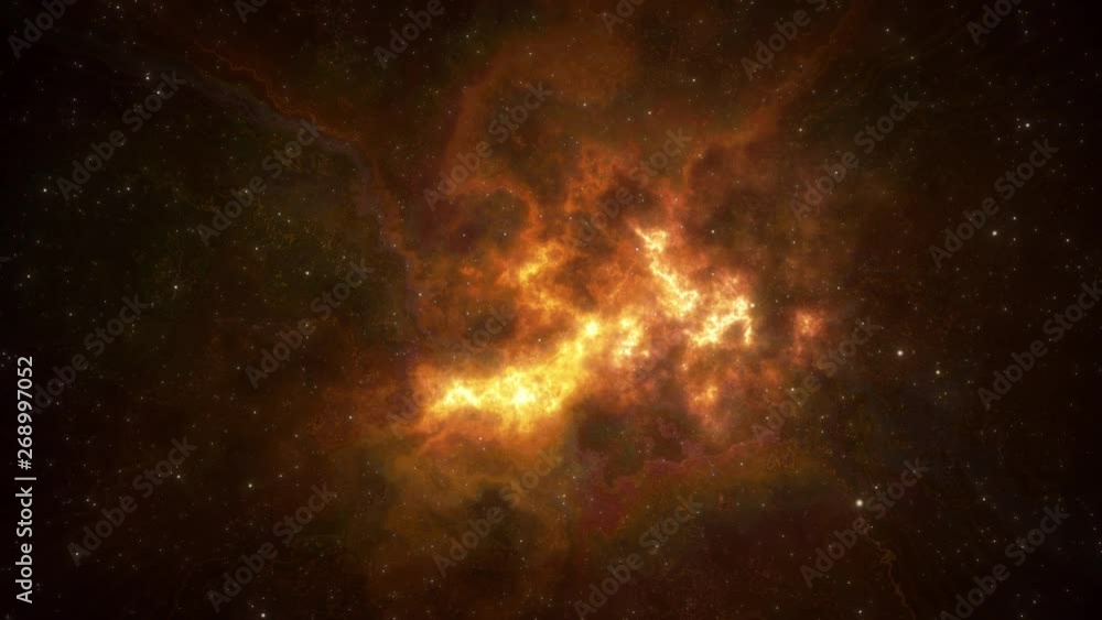 Warm Amber Abstract Fractal Universe Space Looping Background