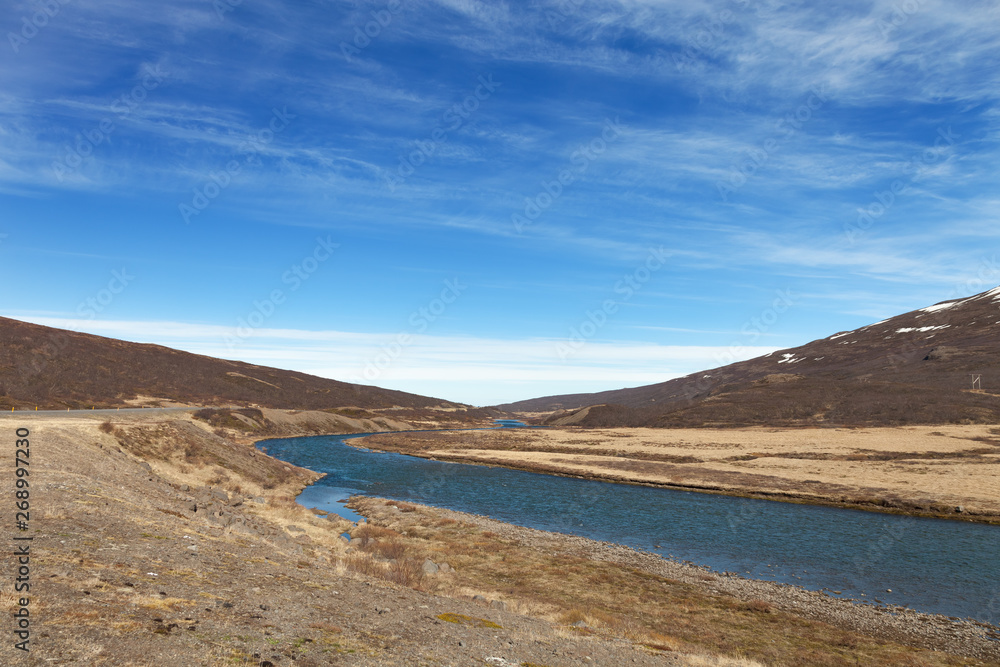 Beautiful multicolored spring landscape of Iceland Beautiful multicolored spring landscape of Iceland
