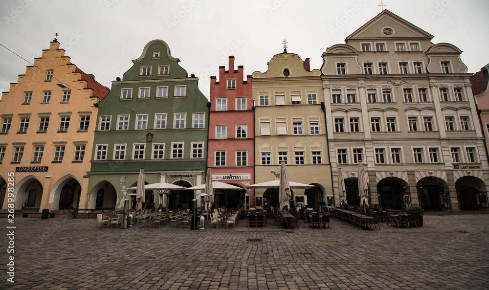 Fototapeta premium Giebelhäuser in der Landshuter Altstadt