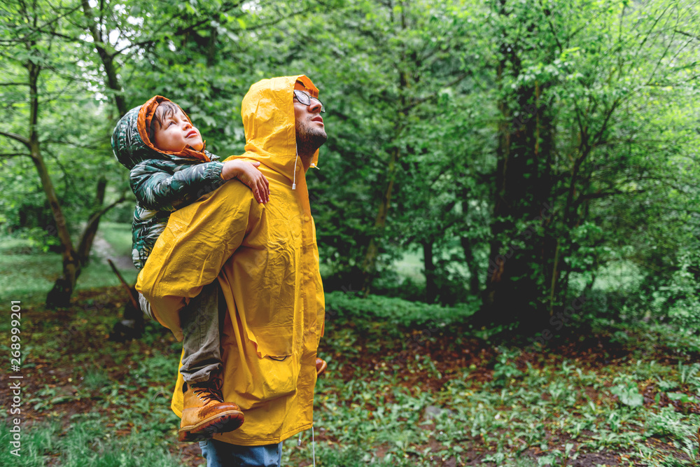 Father and son spending day in nature Father and son spending day in nature