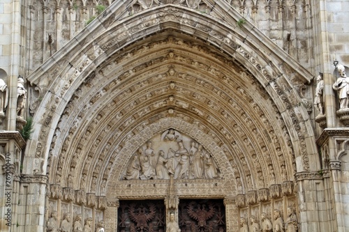 Cathedral of Toledo. Architecture and art gothic in Spain. Door of the lyons.