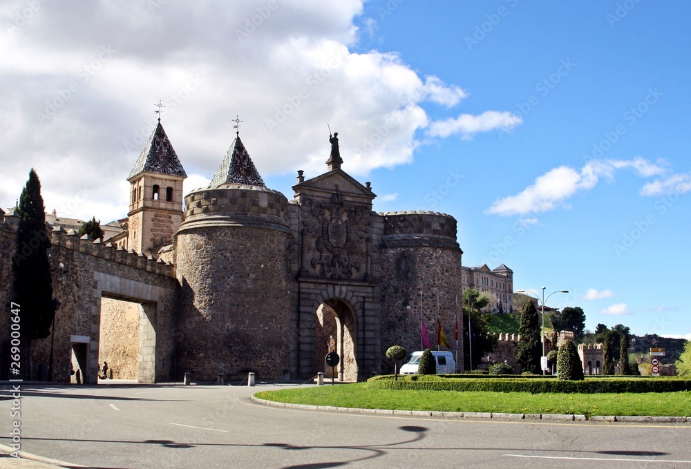 Hinge door. It's a gate of the medieval Wall of Toledo in Spain.