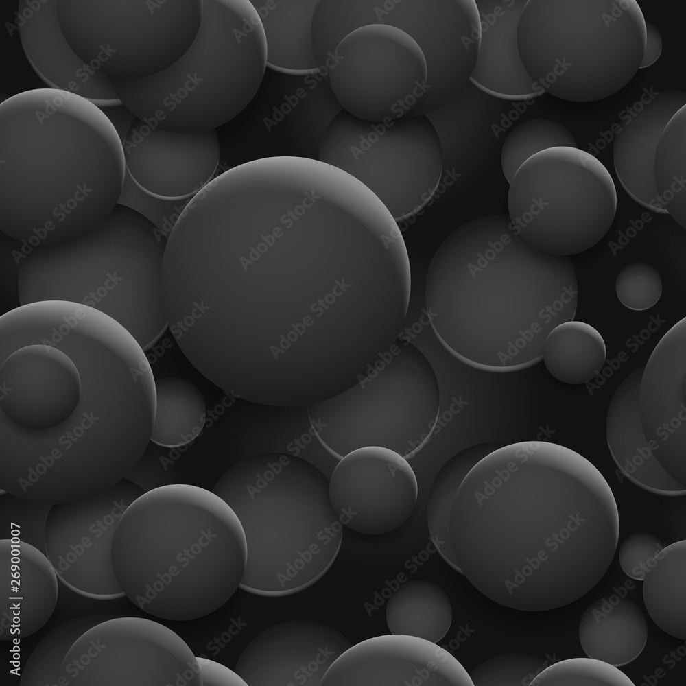 Abstract seamless pattern or background of holes and circles with shadows in black and gray colors Abstract seamless pattern or background of holes and circles with shadows in black and gray colors