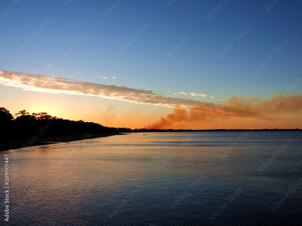 Bushfires at sunset ... Qld Au