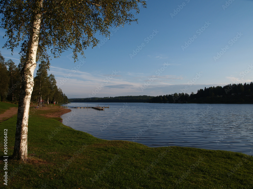 calm lake in Sweden calm lake in Sweden