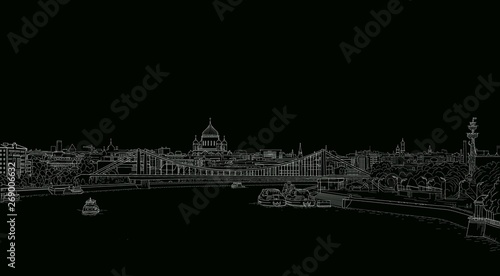 sketch panorama of Moscow