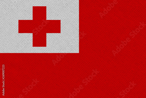 Tonga fabric flag photo