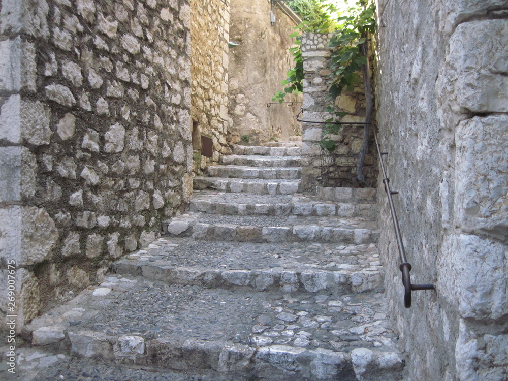 old stone stairs in the park