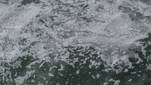Chemical pollution at sea. Dirty sea.
