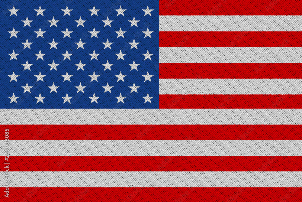 Naklejka premium United States fabric flag
