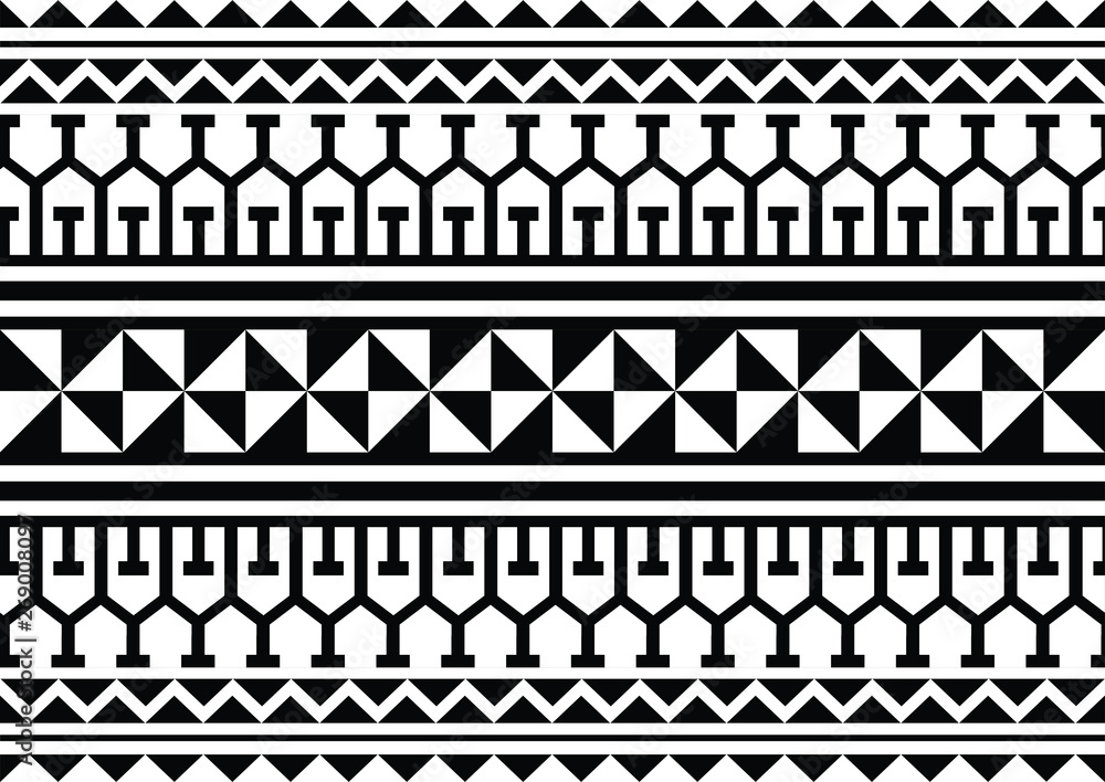 Premium Vector | Polynesian armband tattoo stencil pattern samoan black and  white texture vector illustration