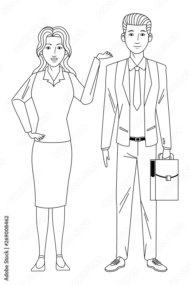business couple avatar black and white business couple avatar black and white