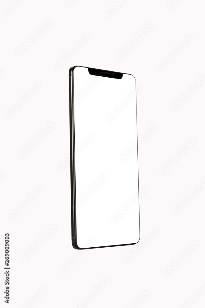 Isolated Black Full Display Smartphone Isolated Black Full Display Smartphone