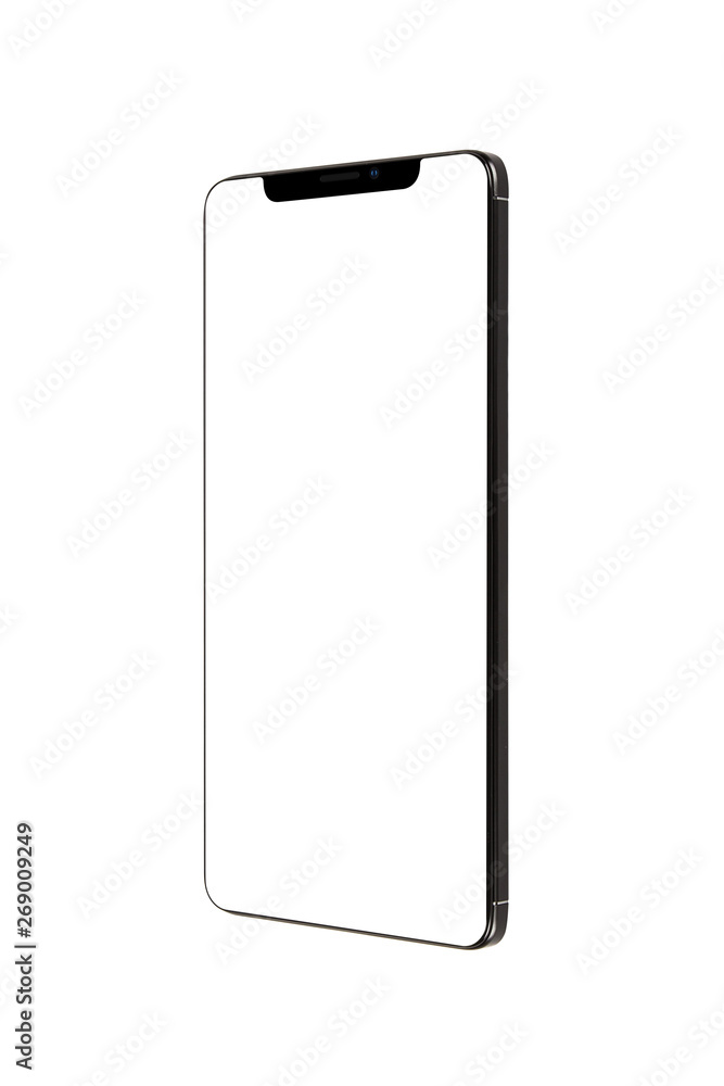 Isolated Black Full Display Smartphone Isolated Black Full Display Smartphone