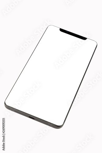 Isolated Black Full Display Smartphone