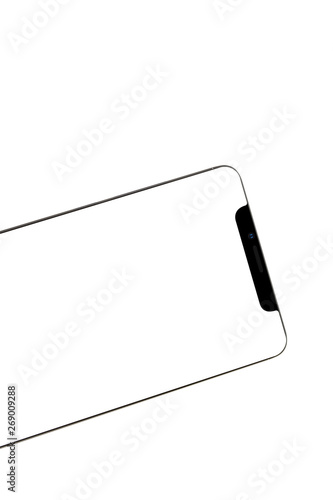 Isolated Black Full Display Smartphone