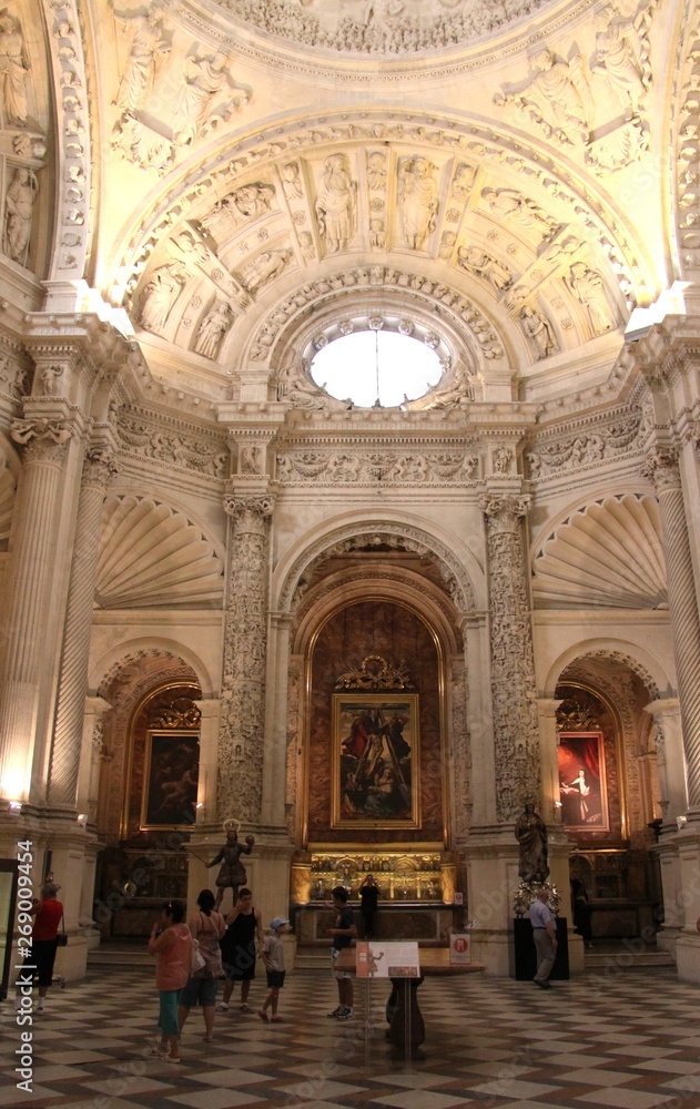 Interior Cathedral of Seville - is the third largest church in the world. Burial Place of Christopher Columbus