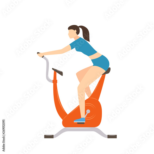 Woman on Exercise Bike