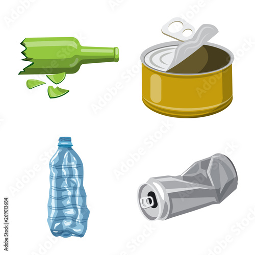 Isolated object of environment  and waste logo. Set of environment  and ecology stock vector illustration.