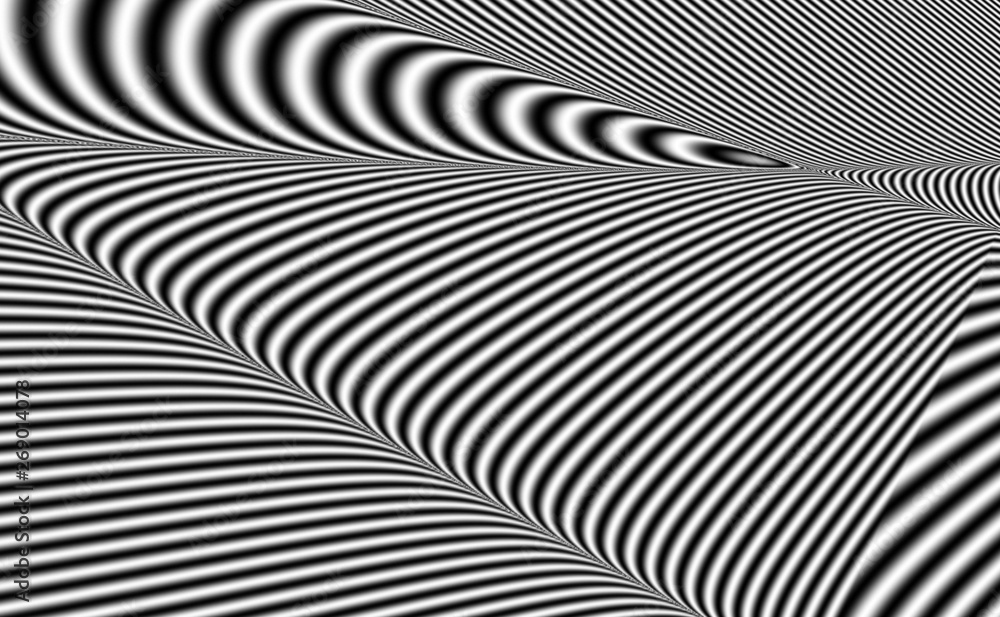 Monochrome illusion art abstract background