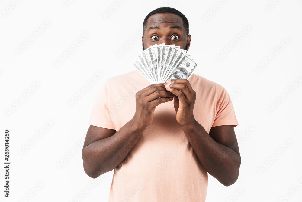 Portrait of a confused african man wearing shirt Portrait of a confused african man wearing shirt