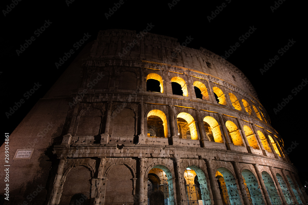 Colosseum at night, Rome, Italy