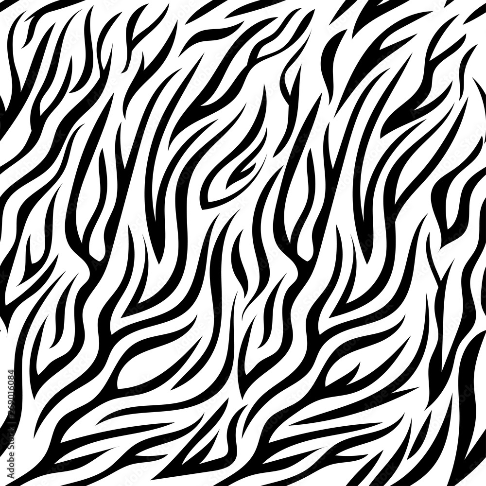 Animal pattern zebra. Seamlessblack and white background