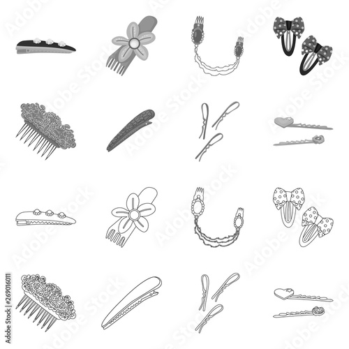 Vector illustration of beauty and fashion sign. Set of beauty and female stock vector illustration.