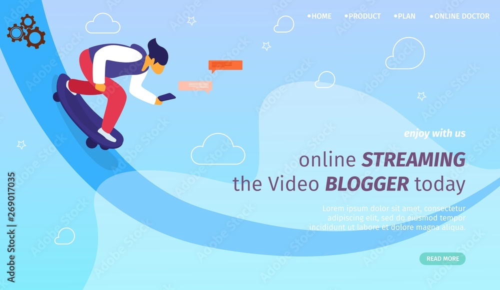 Blogger Riding Skateboard Create Content for Blog