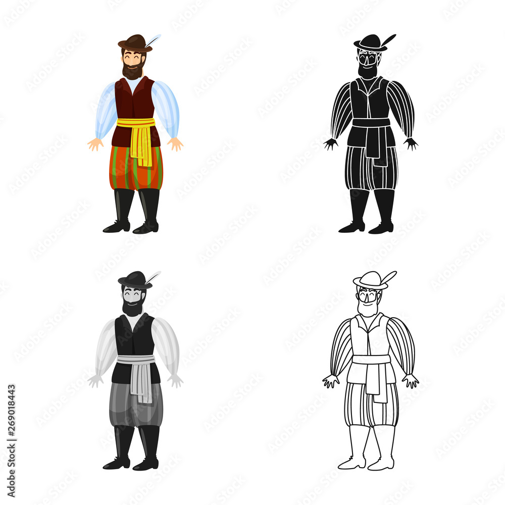 Isolated object of man and polish sign. Set of man and costume stock vector illustration. Isolated object of man and polish sign. Set of man and costume stock vector illustration.