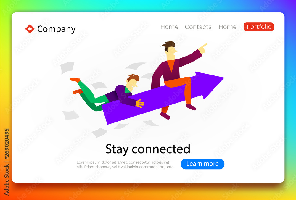 Grow your business. Teamwork and success concept. Landing page concept.