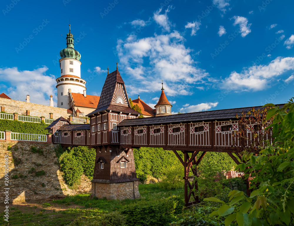 Φωτογραφία Castle of Nove Mesto nad Metuji with covered wooden bridge, Czech Republic