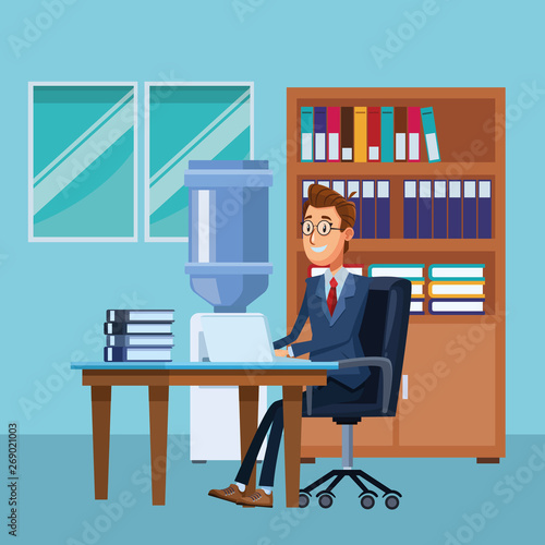 businessman in a desk